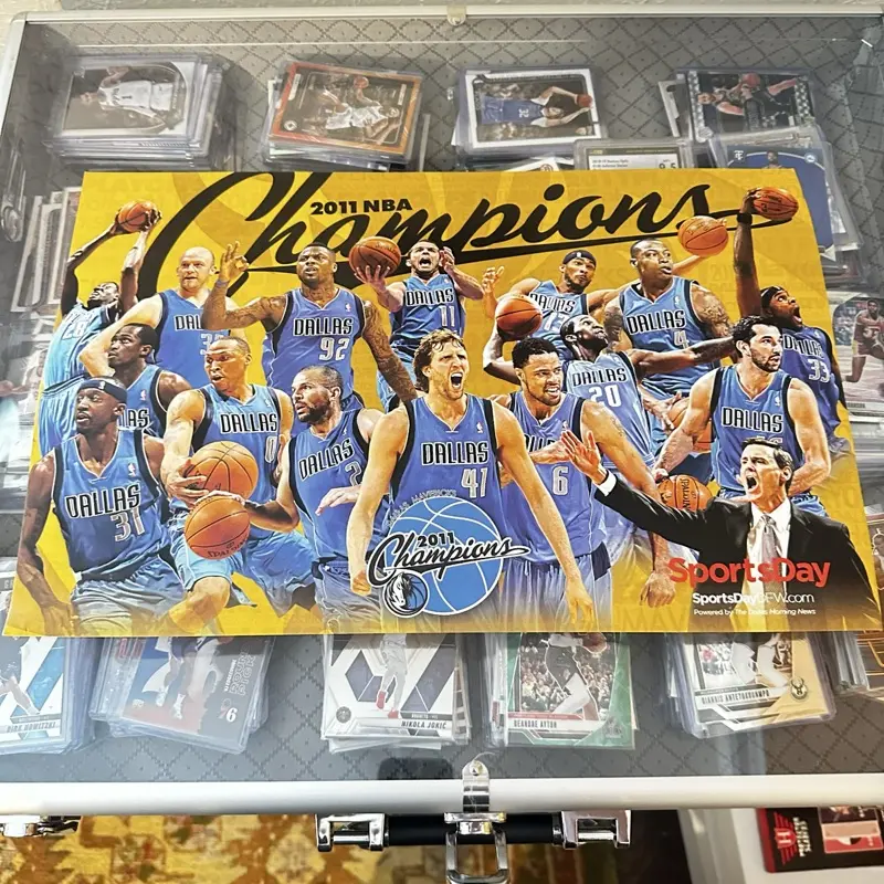 2011 TEAM ISSUE DALLAS MAVERICKS JUMBO CARD 9X16 NBA CHAMPIONS COMPASS PROMO RARE Collectible Sports Memorabilia
