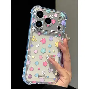 Daisy Flower Transparent Anti-Fall Phone Case, Minimalist Spring Style Phone Case, Suitable For Daily Use, Compatible With IPhone 15/15 Pro/15 Plus/15 Pro Max/16/16 Pro/16 Pro Max/17/17 Pro/17 Pro Max/12/12 Pro/12 Mini/13/13 Mini/13 Pro/13 Pro Max/14