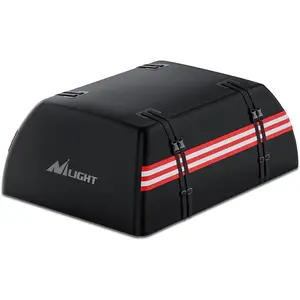 Nilight Car Roof Bag 15 Cubic Feet Waterproof Rooftop Cargo Carrier,Suitable for All Vehicle with/Without Rack - Waterproof Zip,Reflective Strip,Anti-Tear 840D PVC, with Anti-Slip Mat Easy Install Reinforced Straps Double Zipper Door Hooks dealsforyoudays