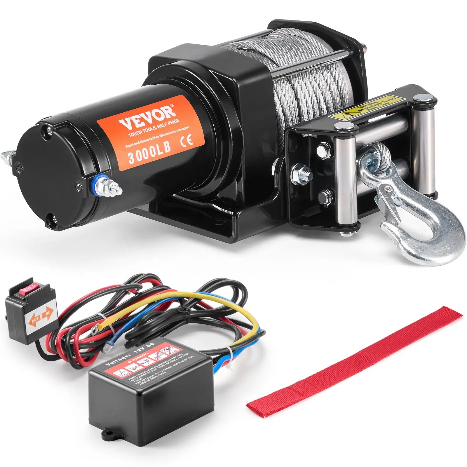 【summerfinds】VEVOR Heavy Duty 12V DC Electric Winch for ATV/UTV, 3000 lb Capacity Steel Cable, 153:1 Gear Ratio, IP55 Waterproof, Wired Remote Control, Recovery Tool, Ideal Father's Day Gift | DealsForYouDays