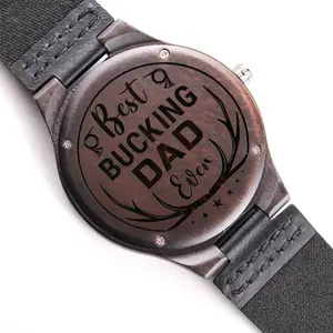 Father's Day Engraved Wooden Watch.