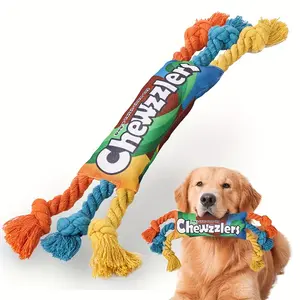 Squeaky Candy Design Dog Chew Toy - Durable Twisted Rope for Interactive Play - Perfect for Small to Medium Breed Chewers