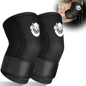 Weightlifting Elbow Brace(1 Pair), Elbow Sleeve with Dual Pressurization Design Straps for Bench Press, Powerlifting, Pressing, Neoprene  Gear for Men and Women