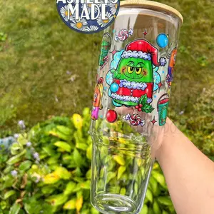 Whoville Nuggets 40oz Clear Glass Tumbler with Handle