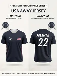 Us 2026 National Team Soccer Jersey, Away Version, Clean Seamless Design, Lightweight Breathable Mesh, High-End Sports Wear, Sports Jersey Tee