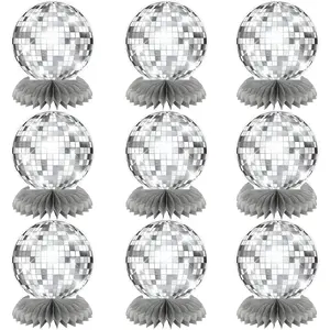 Disco Centerpieces for Tables  70s Party Decorations Flat Disco Ball Decor for Classroom Birthday Wedding (Not Ball)