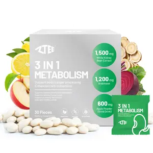 3-IN-1 Metabolism - Promotes Healthier Food Choices | Contain White Kidney Bean, Apple Powder, Burdock Root, Chromium, Magnesium and More | Dietary Support Supplement