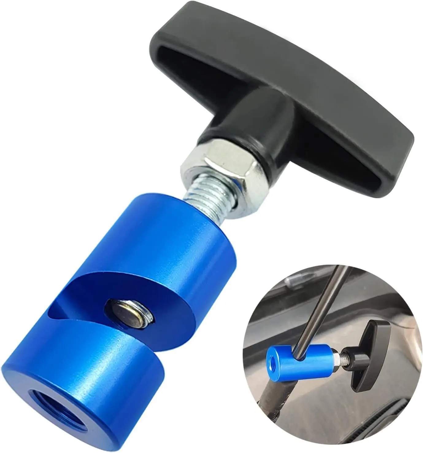 1063 Lift Support Clamp with Brass Core Protection, 2-in-1 Hood Strut Clamp and Spark Plug Caliper, 12mm Spark Plug Gap Tool