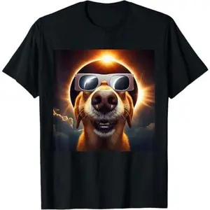 Funny Dog Selfie With Solar Eclipse Wearing Glasses Dog Meme T-Shirt