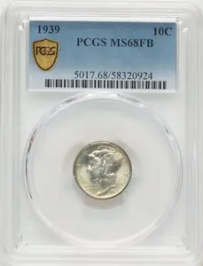 Mercury Dimes (1939 10C, FB PCGS Secure)