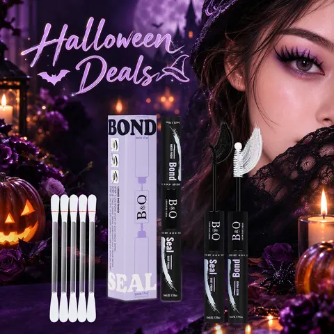 【Creator】2IN1 Dual-Purpose Bond & Seal Tool Cosmetic Lash Glue for Adults, Waterproof Latex-Free Gentle Formula, 48-72h Stronghold, Clear/White/Black Removable Eyelash Adhesive, DIY Lash Kit with Remover Swab & Application Tools #Familyfun #Halloween