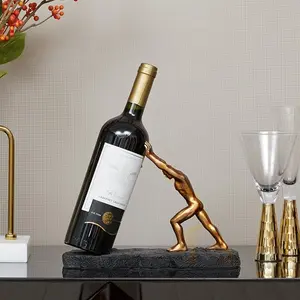 Elegant European Resin Figure Wine Rack Decor, Luxury Creative Versatile Design, Perfect for Home and Office Decoration, Ideal Bookshelf or Entryway Display