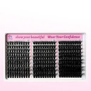ColMagic DIY Mixed Lash Extension Clusters Kit, 10-18mm, 60D/80D/100D Curls, 300 Pcs, Waterproof, Hypoallergenic, Lightweight, Gentle Soft Fluffy Volume, for Natural No-Makeup Daily Wear Cosmetic