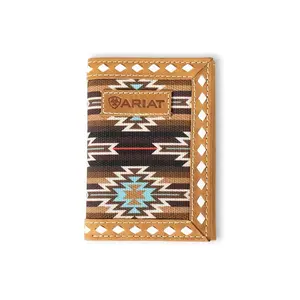 Ariat Men’s Southwest Fabric & Leather Rodeo Trifold Wallet