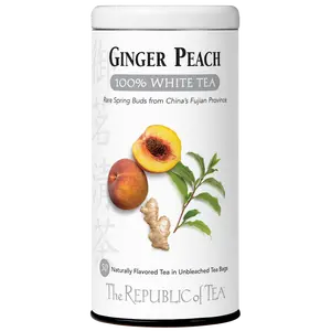 The Republic of Tea Ginger Peach 100% White Tea, 50 Tea Bags, Fancy Peach And Spicy Ginger Tea
