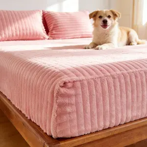 3-Piece Flannel Bedding Set, King/queen Size, Deep Pocket Design (11.81-13.39 Inches), Includes Sheet & Pillowcases, Ideal for Bedroom Use