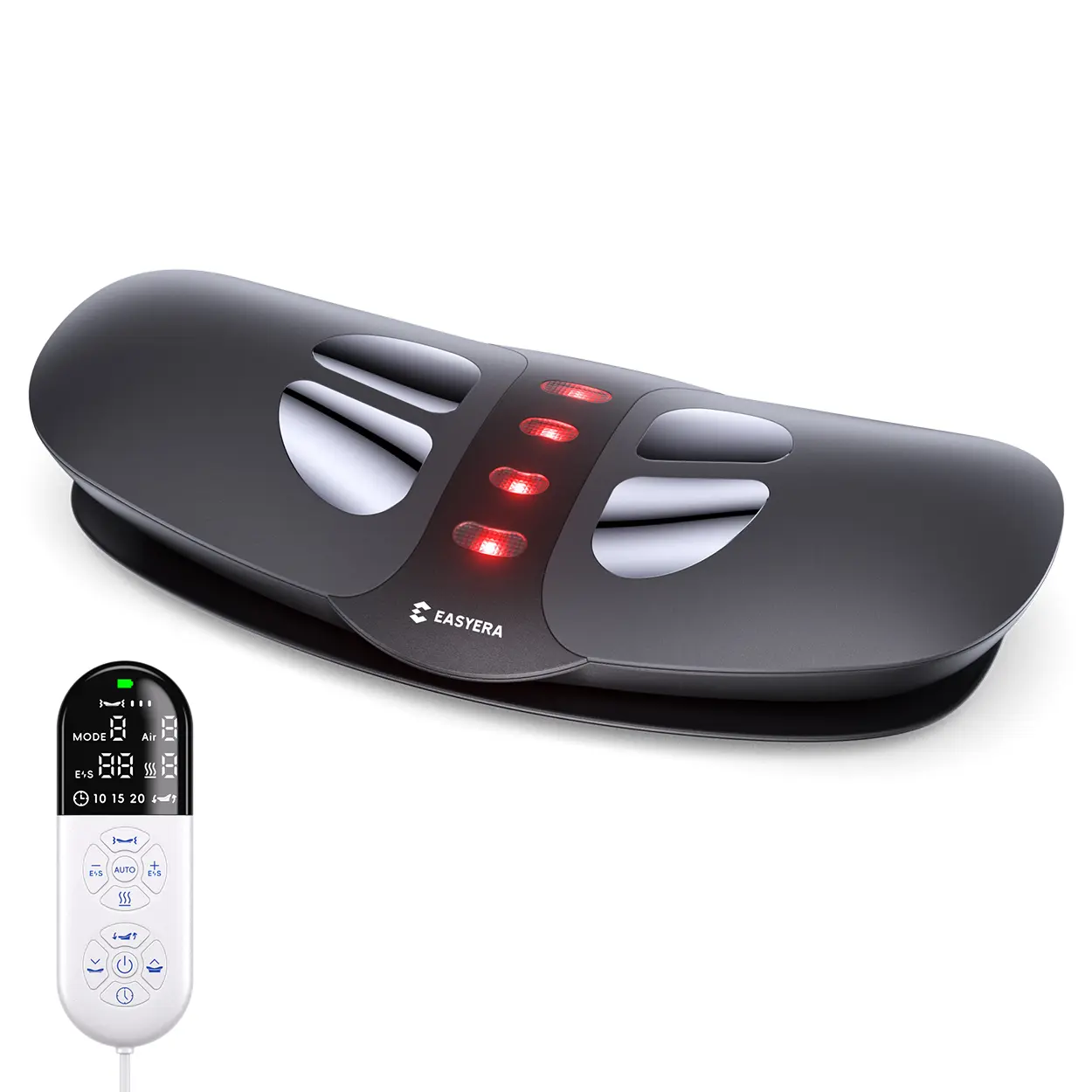 EASYERA Lumbar Massager for Relief from Lower Back Pain and Muscle Fatigue, Electric Back Stretcher with Airbag Traction, 5-Level Heat , 3 Vibration Patterns and 16-Level Pulse Intensity