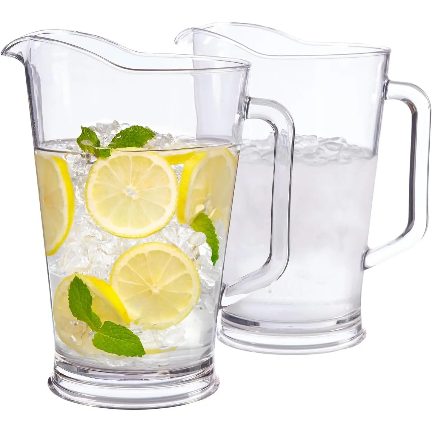 64oz Bistro Clear Pitcher | Set of 2 Beer Pitchers | Reable, BPA-free,  the A, Indoor and Outdoor Pitcher Set for Water, Lemonade, Juice, Soda Pop, and Beer