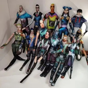 Valorant Full Characters Funny Meme Plush Set | Abstract Dried Rat Style Poseable Dolls with Wire Skeleton | Gamer Gift