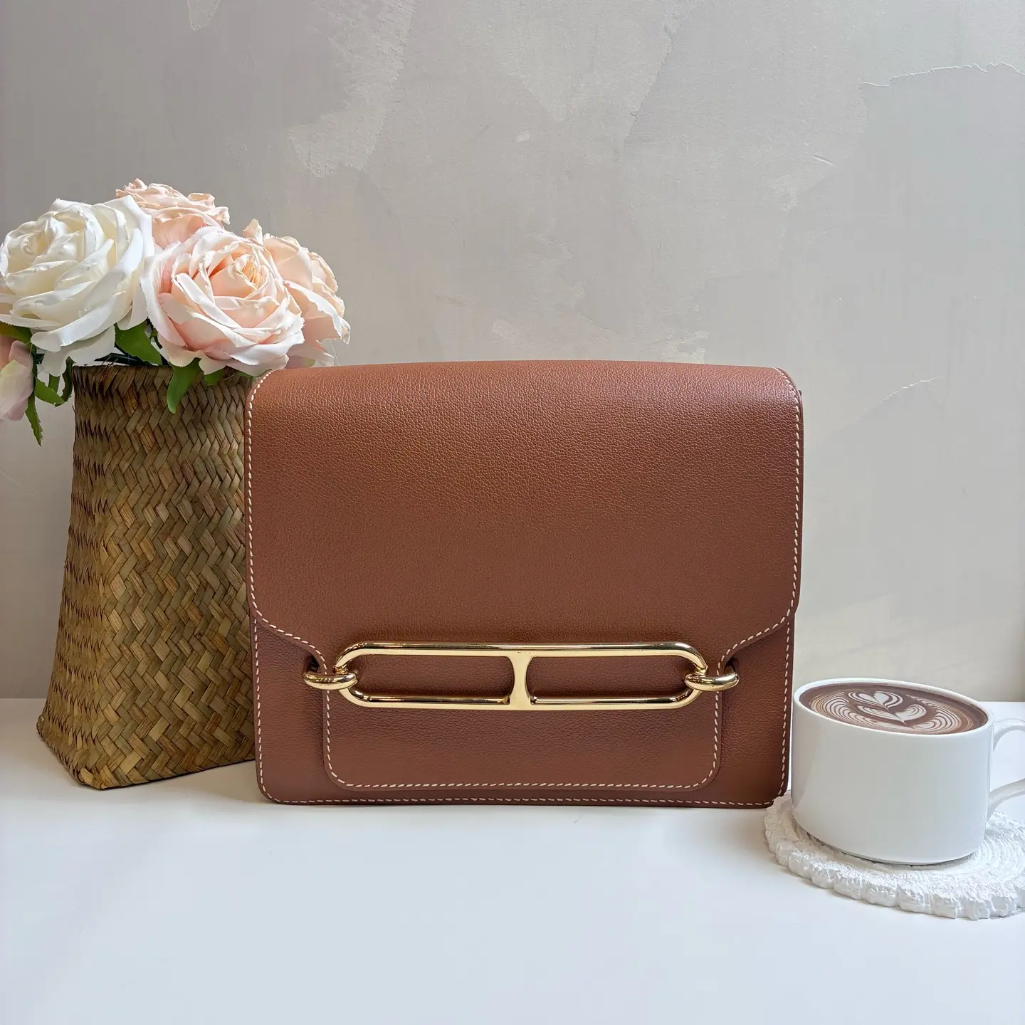 Pre-owned CHANEL Hermes Roulis 19 Barenia Faubourg 34 Fauve