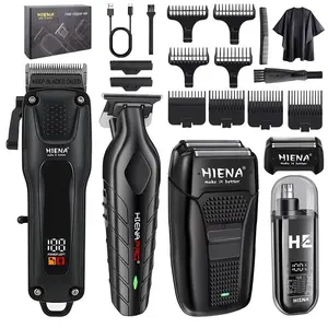 4-in-1 Professional Grooming Kit for Men｜Cordless Hair Clipper, Beard Trimmer, Shaver & Facial Care Set with USB Fast Charge. All-in-One Grooming, The Perfect Gift for Men, Cordless Clippers Set