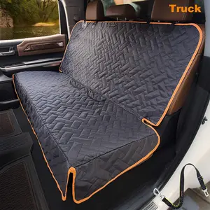 Back Seat Cover for Truck, Easy-Install Dog Bench Seat Cover for Trucks Ford F150 F250/Chevrolet Silverado/Ram/GMC Sierra Keep Car Seats Clean & No Scratches Odor Free Pet Seat Cover for Trucks