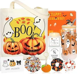 Halloweewith Boo Basket Stuffers for Women Teen Girls Pumpkin Mug Halloween Socks and Self Spa Gift for Family Friends