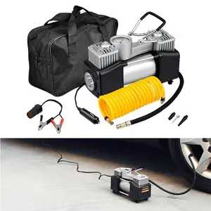 12V Heavy Duty Portable Car Air Compressor, Compact Electric Tire Inflator Pump For Vehicle Tires