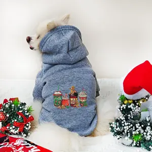 Cartoon Drink Print Pet Hoodie, Comfortable Pet Clothes for Small to Medium Dogs, Pet Clothes for Indoor Outdoor Wear
