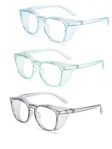 【3pay】Transparent Candy Color Round Safety Glasses, Fashionable Protective Eyewear for Lab Outdoor Care, All-Season Comfort Replacement