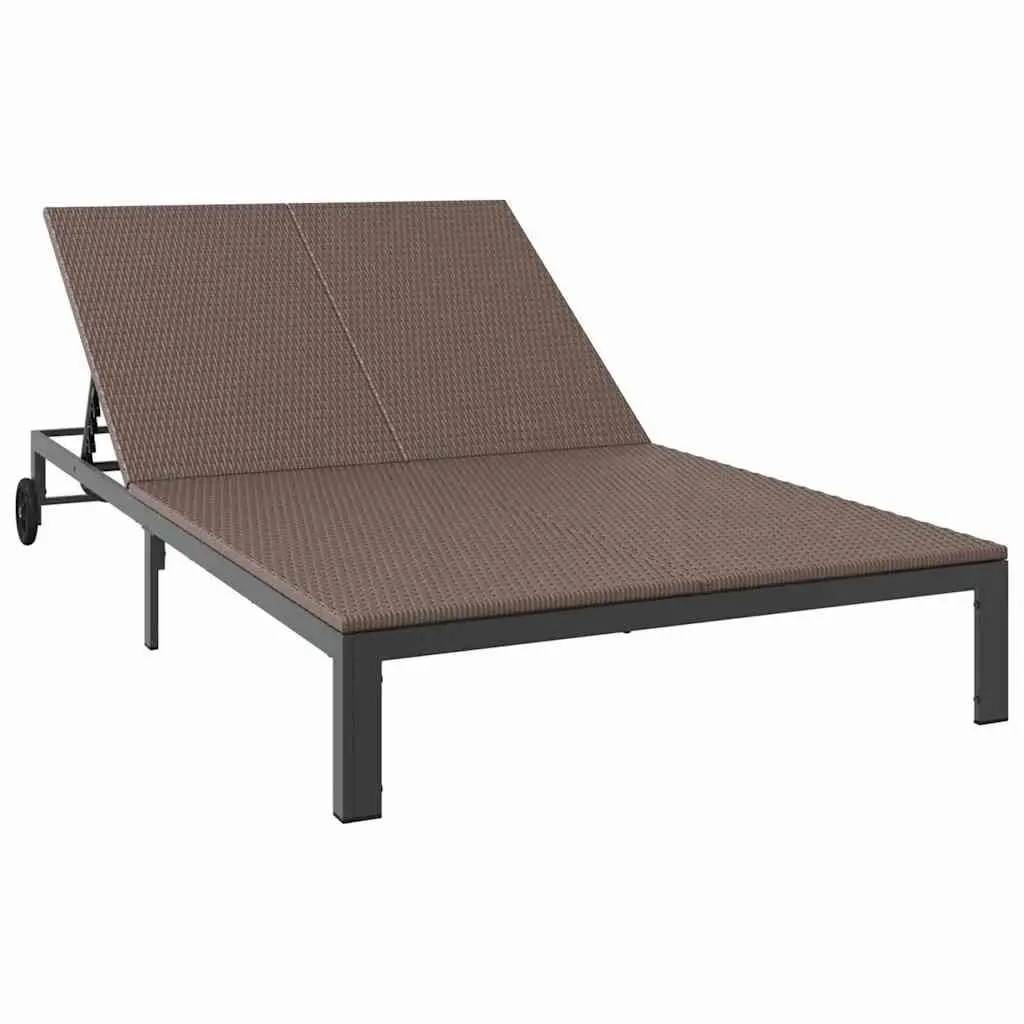 vidaXL Sunbed Poly Rattan Brown, Chill in Style, Modern Sunbed for Garden, Cozy Lounger, Poly Rattan Set, Perfect for Relaxing Outdoors 42004132