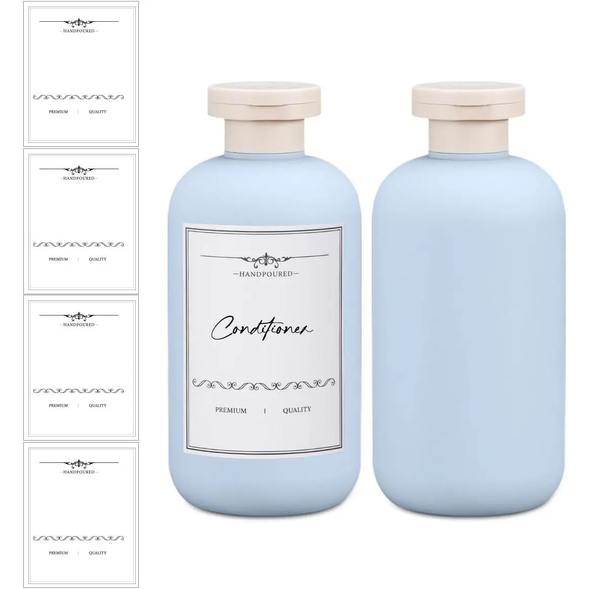 6.8 oz Plastic Travel Shampoo Bottles, Refillable Flip Cap Squeeze Bottles for Toiletries, Large Leakage-proof Travel Shampoo and Conditioner Container (Blue)