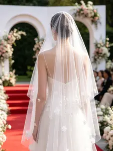 Korean Flower Wedding Veil, Bridesmaid Evening Dress Accessory, Elegant Floral Design, Perfect for Weddings & Special Events