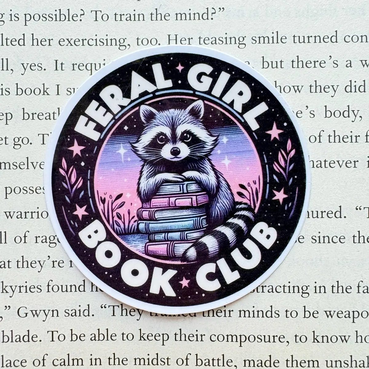 Feral Girl Book Club Sticker - Bookish Decal, Book Lover Gift for Reading Group Enthusiasts, Ferocious Reader