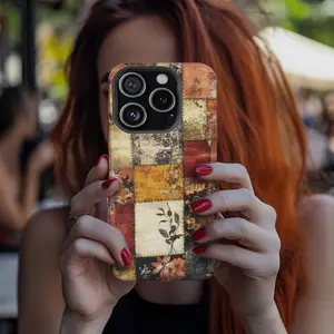 Autumn Quilted iPhone Pattern Magnetic Phone Case - Witchy Vibes - Cottage Core Quilt Patchwork Tough Phone Case