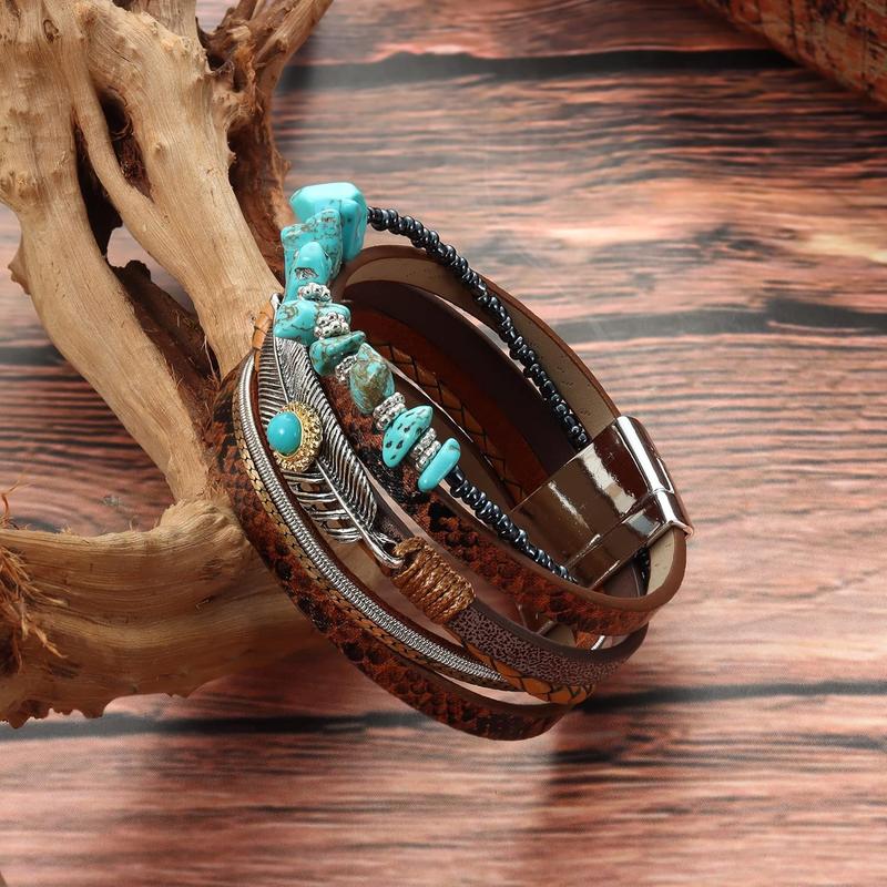 1Set Bohemian Western Style Synthetic Turquoise Necklaces, Earrings, Rings, Bracelets, Women'S Jewelry Sets, Daily Vacations, Outdoor Parties, Wearing Jewelry, Mother'S Holiday Gifts