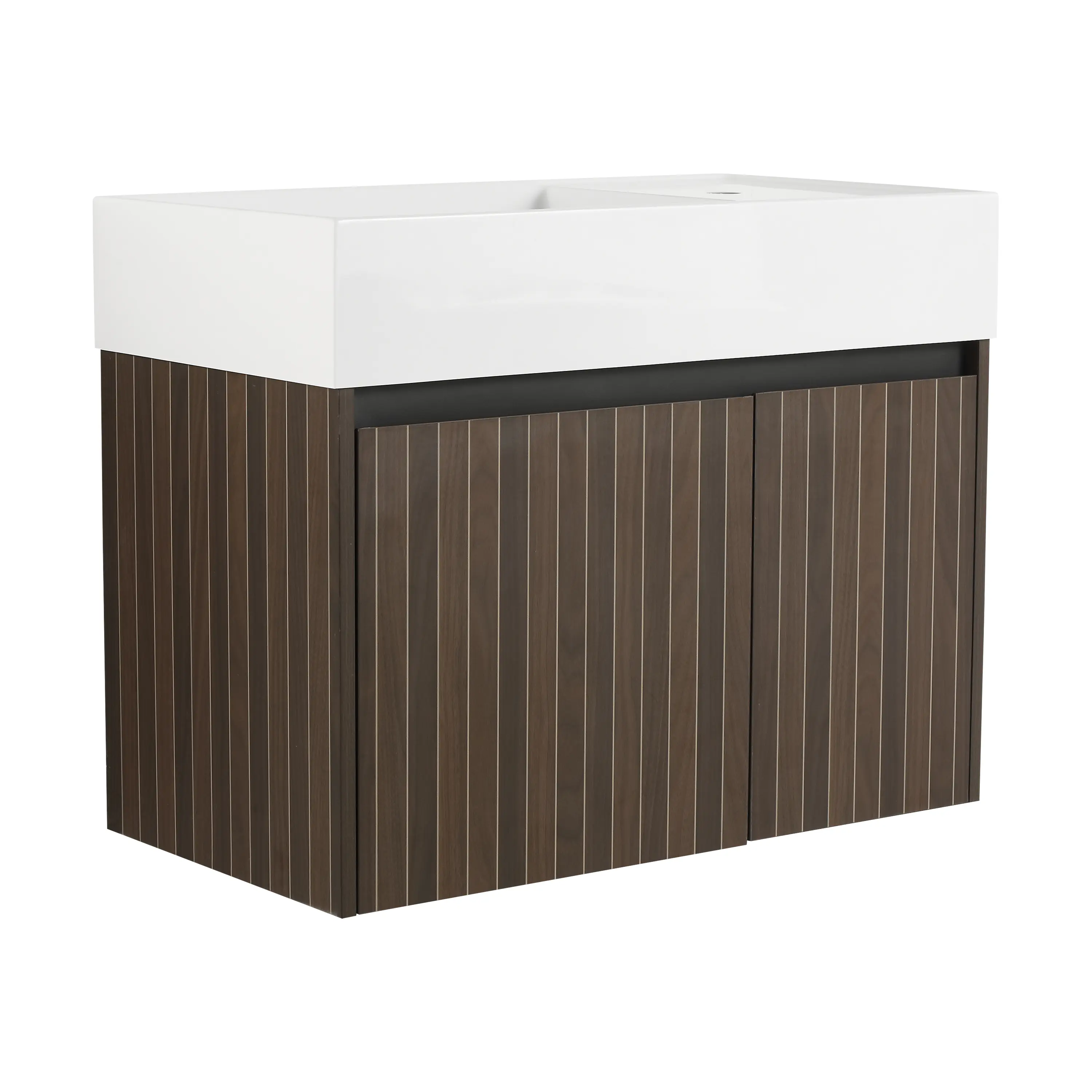 30 Inch Bathroom Vanity Cabinet with Sink, Soft Close Doors, Floating Wall Mounted Design, Modern Bathroom Storage Cabinet for Small Bathroom, Powder Room, White Finish, Single Sink, Wall Hung Bathroom Furniture, Space Saving