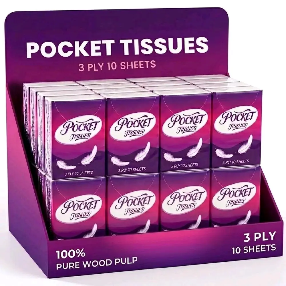 20 Pack Pocket Tissues Travel Size, 10 Sheets per Pack 3 Ply Mini Tissue Packs, 20x20cm Soft Facial Tissues Individually Wrapped for Purse Backpack Car, 20/32/80/160 Pack