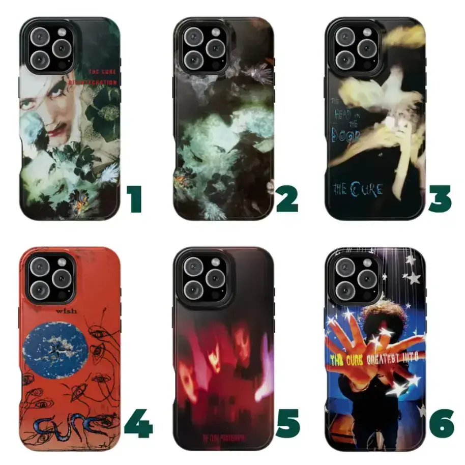 Kiss Me Wish Album Art Goth Rock Band Music Art The Cure Disintegration Tough Phone Case. Edgy Post Punk Aesthetic Rugged Shockproof Protective Cover For iPhone 17 Pro Max 16 Air 15 14 13 12 11.