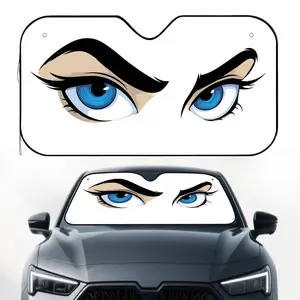 1pc, Elegant Eye Print Car Sun Visor, Keeps Vehicle Interior Cool, Perfect for Regular Driving, Side Parking, Weekend Vacations