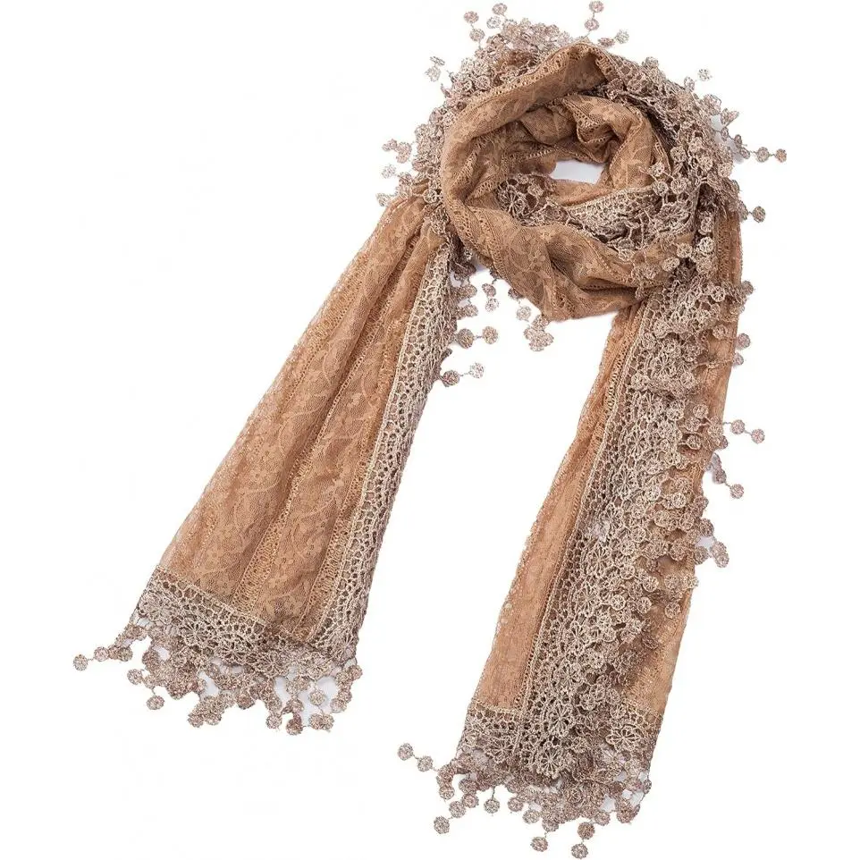 Brown Floral With Fringes