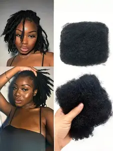 Afro Kinkys Bulk Human Hair for Braiding, Afro Kinky-Curly Hair for Mini Twist, 30g Pack, Micro Locs Extensions, 1b Color, Natural Fluffy Hair
