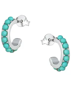 Montana Silversmiths Women's Studded In Turquoise Mini Hoop Earrings - Er4802