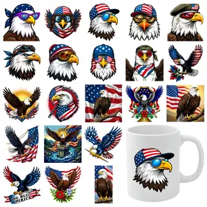 21 Pcs Eagle UV DTF  Waterproof Decals for 16 oz Tumbler Transfer  Decal Waterproof Rub on Transfers Glass DTF Transfer  clock funny stickers