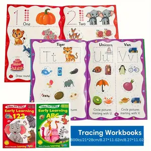 Reusable Wipeable English Alphabet Tracing and Finding Workbook, 18 Pages of Colorful Illustrations, Letter Learning Tool for Kids, Learning Materials