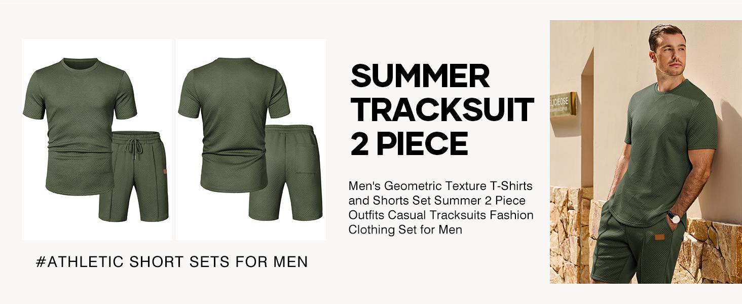Dokotoo Men Mens Short Sets 2 Piece Outfits Summer Casual T-Shirts and Shorts Tracksuit Sets with Pockets Menswear Shortsleeve Crewneck Clothes Formal Fathersdaygift Gamis