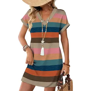 Summer Dresses for Women Casual Tshirt Dress Midi Dresses Fashion Beach Vacation Clothes