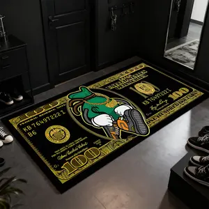 cartoon dollar rug, runner rug, Home Decorative Rugs, 1 Count 100 dollar bill money rug, soft comfortable long rug, cartoon dollar pattern design, non-slip and machine washable, suitable for living room, bedroom, kitchen and bathroom, home decoration