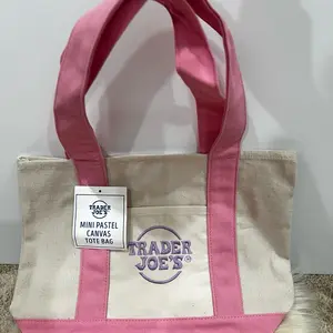 Limited edition mini pastel Traders Joe tote bag