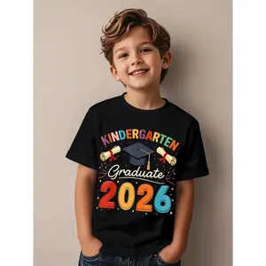 Kindergarten Graduation 2026 Pre-k Graduate Novelty Awesome Graphic Kid T-Shirt Fashion Kid T Shirts Street Style Tops Tees for Kid